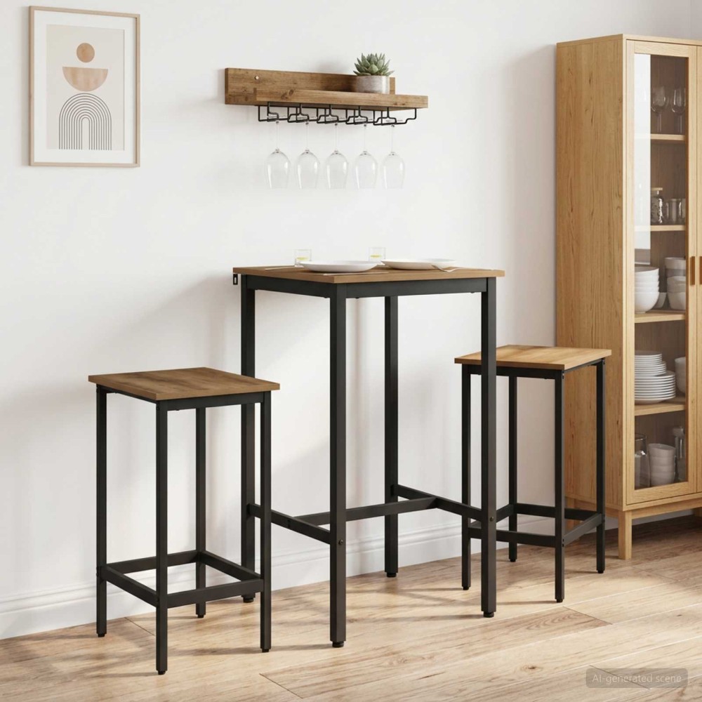 vidaXL Τραπέζι μπαρ 52x52x90cm Επεξεργασμένο Ξύλο Artisan Δρυς 1 τεμ.