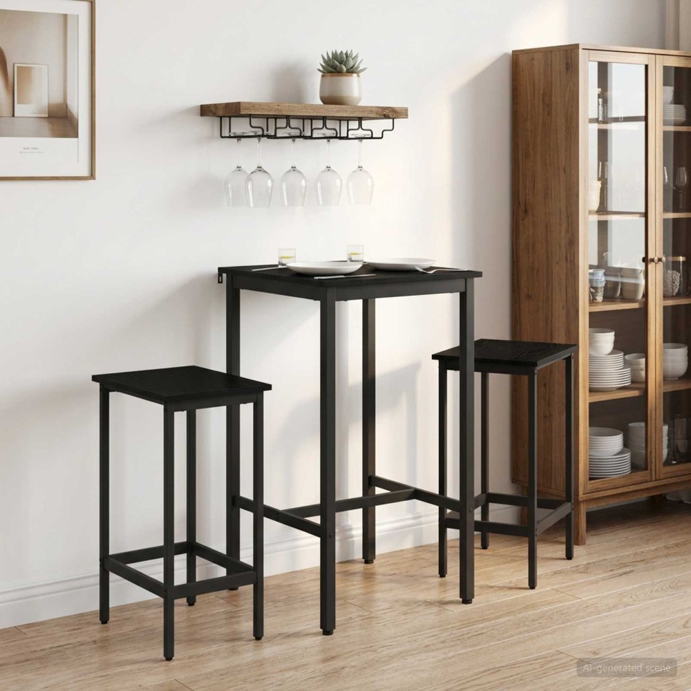 vidaXL Τραπέζι μπαρ 52x52x90cm Επεξεργασμένο Ξύλο Μαύρη Δρυς 1 τεμ.