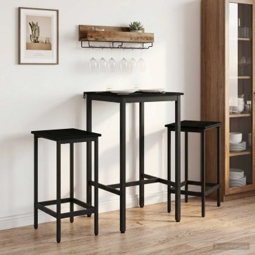 vidaXL Τραπέζι μπαρ 52x52x110cm Επεξεργασμένο Ξύλο Μαύρη Δρυς 1 τεμ.
