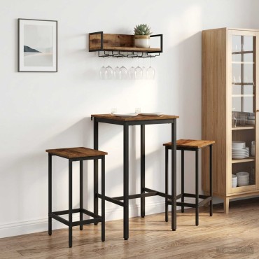 vidaXL Τραπέζι μπαρ 52x52x90cm Επεξεργασμένο Ξύλο Παλαιωμένο ξύλο 1 τεμ.