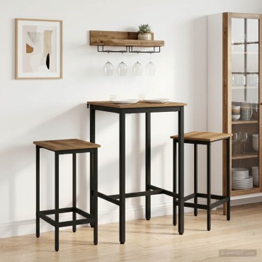 vidaXL Τραπέζι μπαρ 52x52x110cm Επεξεργασμένο Ξύλο Artisan Δρυς 1 τεμ.