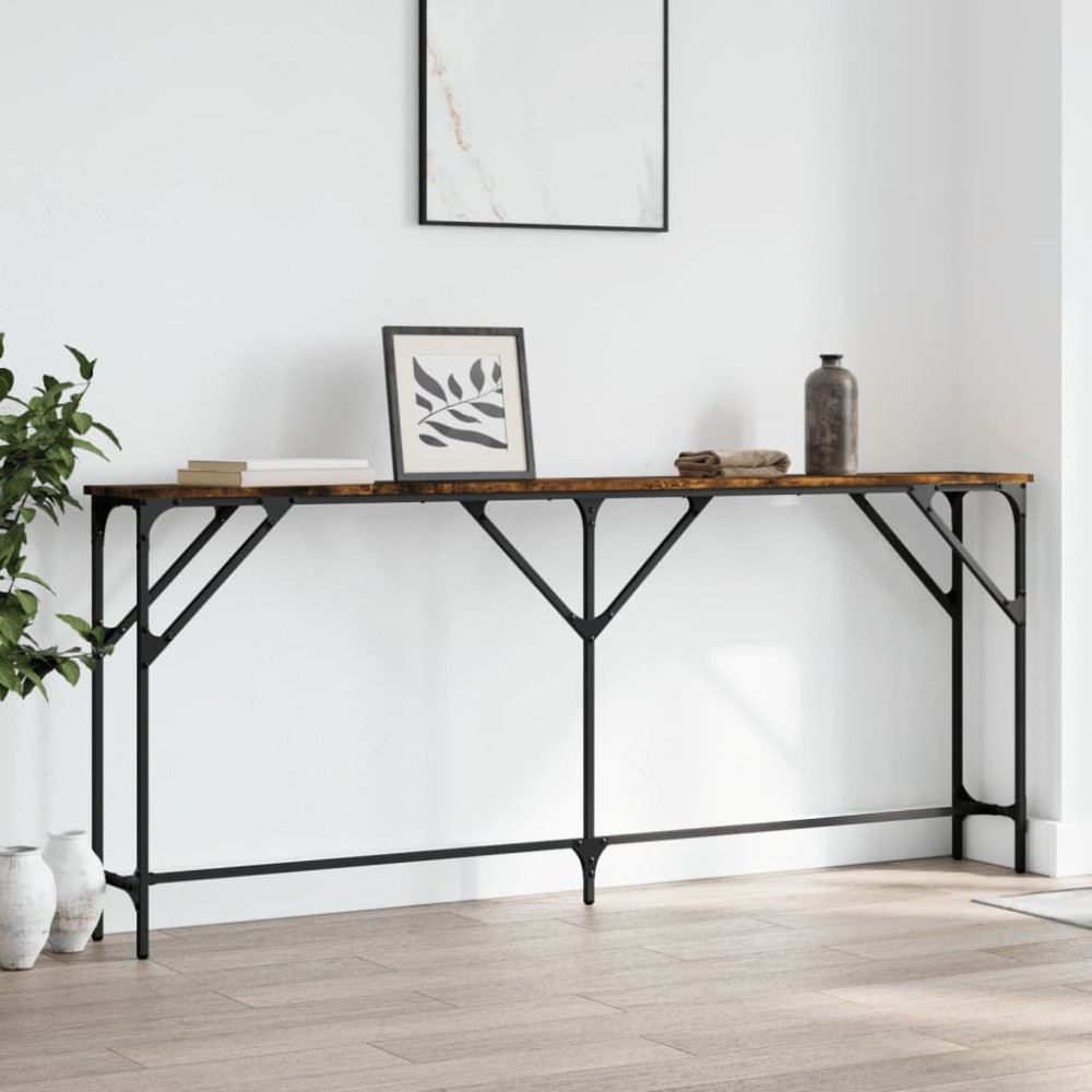 vidaXL Τραπέζι Κονσόλα Καπνιστή Δρυς 180x23x75cm Επεξεργασμένο Ξύλο 1 τεμ. vidaXL Τραπέζι Κονσόλα Καπνιστή Δρυς 180x23x75cm Επεξεργασμένο Ξύλο 1 τεμ.