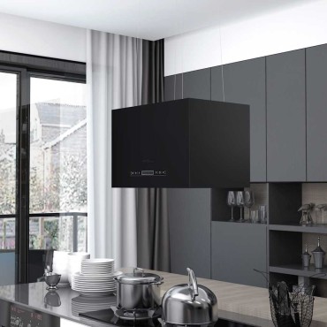 vidaXL Απορροφητήρας Νησίδα Κρεμαστός Αφής με LCD Ατσάλινος 55x37x(62-133,5)cm