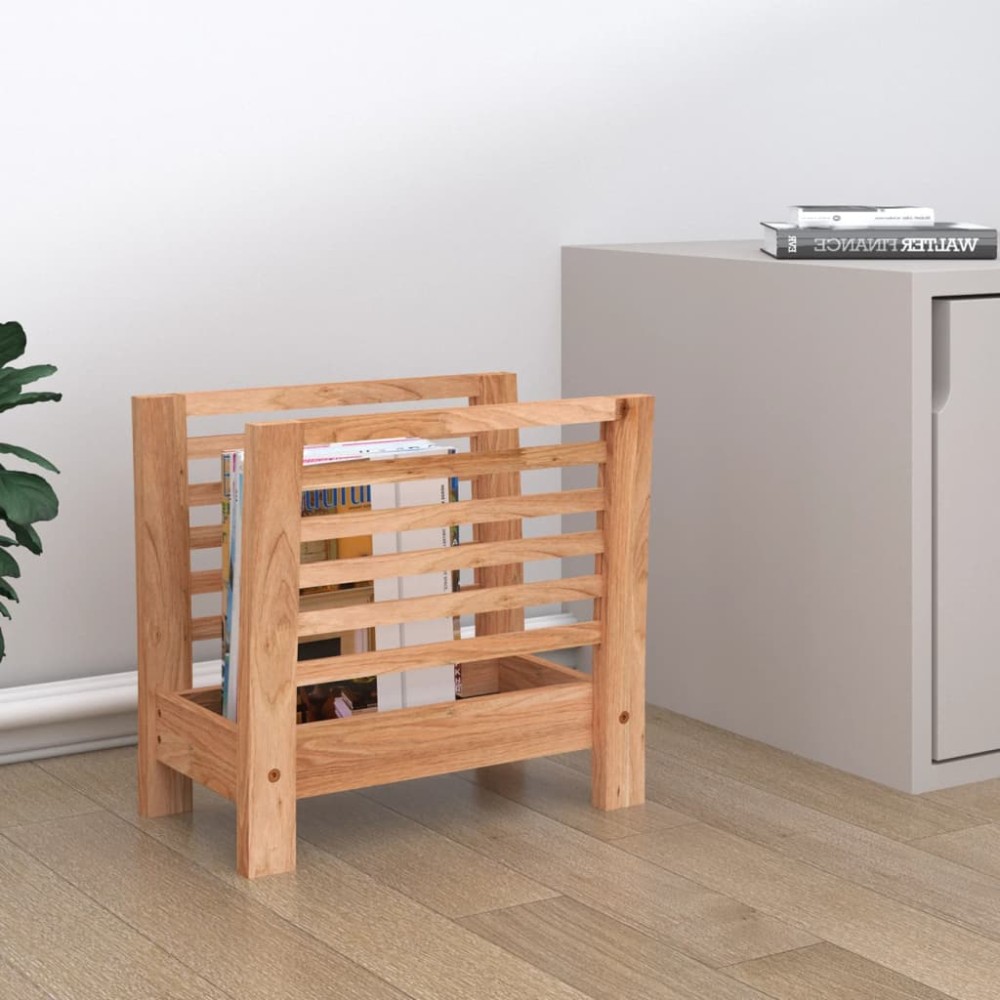 vidaX Ράφι για Περιοδικά 40x26,5x38,5cm Μασίφ Ξύλο Καρυδιάς 1 τεμ.