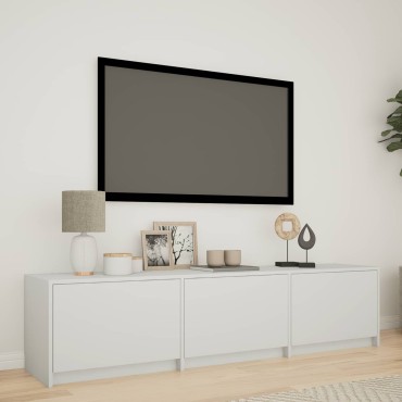 vidaXL Τηλεοπτική βιβλιοθήκη με LED 165x34x40cm Λευκός
