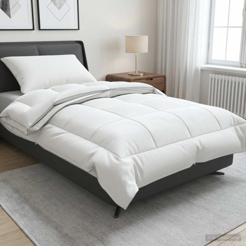 vidaXL Πάπλωμα TRIER 152x203εκ 4 Εποχές 140+220GSM Λευκό Σχέδιο 2 σε 1