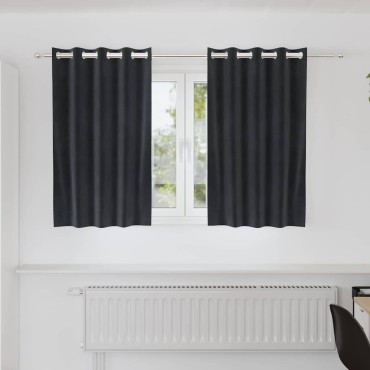 vidaXL Κουρτίνες 2 τμχ. Σκούρο Γκρι 140x140cm Βελούδο