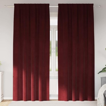 vidaXL Κουρτίνες 2 τμχ. Κόκκινο 140x245cm Βελούδο
