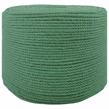 vidaXL Cotton Twine 4 mm 50 m Πράσινο 100% Βαμβάκι