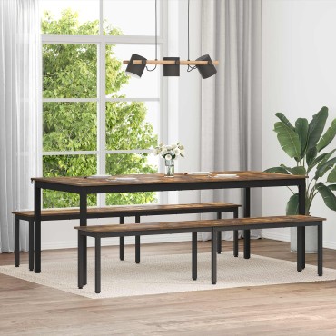 vidaXL παγκάκι Καπνιστό Δρύς 200x35x45cm Επεξεργασμένο Ξύλο