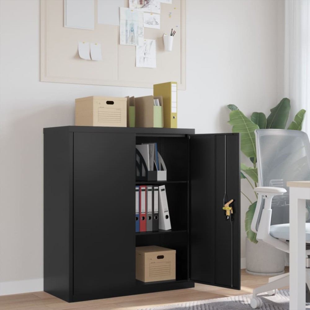 vidaXL Αρχειοθήκη Μαύρη 90x40x105cm από Ατσάλι 1 τεμ.