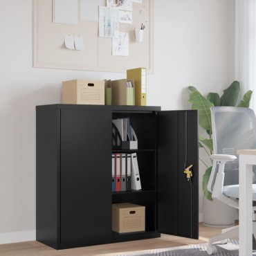 vidaXL Αρχειοθήκη Μαύρη 90x40x105cm από Ατσάλι 1 τεμ.