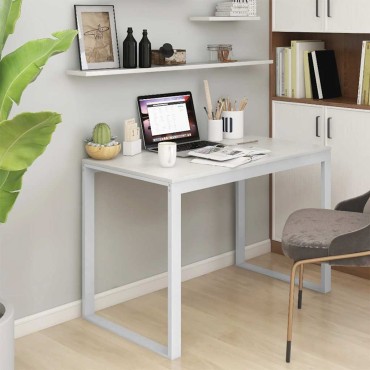 vidaXL Γραφείο Υπολογιστή Λευκό 110x60x73cm από Μοριοσανίδα 1 τεμ.