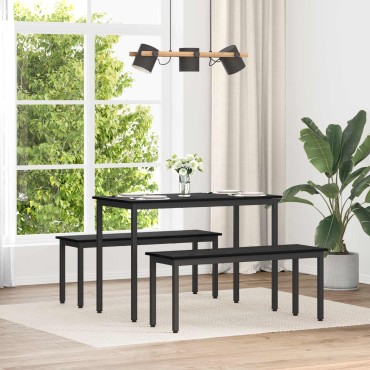 vidaXL παγκάκι Μαύρη Οξυά 110x35x45cm Επεξεργασμένο Ξύλο