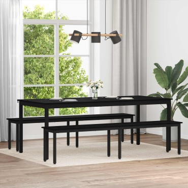 vidaXL παγκάκι Μαύρη Οξυά 200x35x45cm Επεξεργασμένο Ξύλο