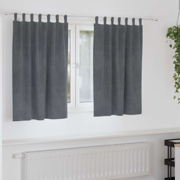 vidaXL Κουρτίνες 2 τμχ. Ανοιχτό γκρι 140x140cm Βελούδο