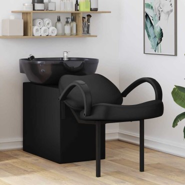 vidaXL Καρέκλα Σαμπουάν Μαύρο 136 x 60 x 92 εκ. Πλαστικό