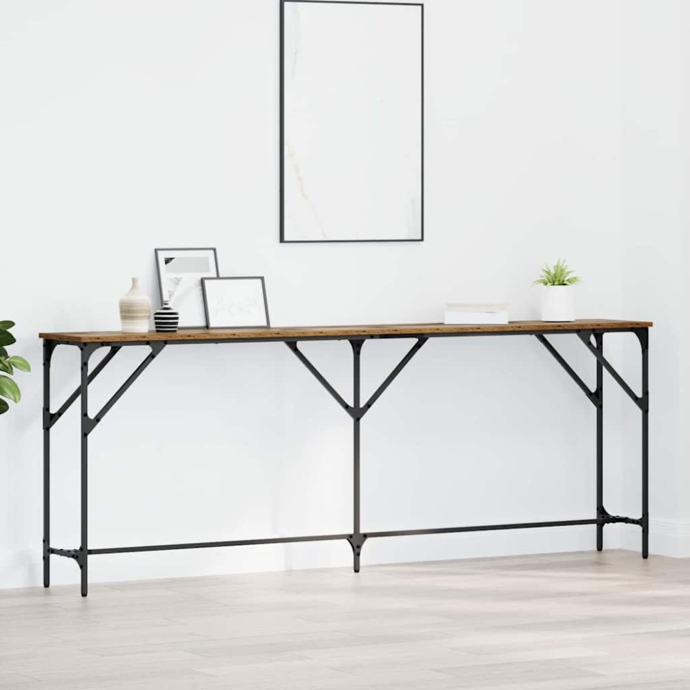 vidaXL Τραπέζι κονσόλας Παλιό Ξύλο 200x29x75cm 1 τεμ.