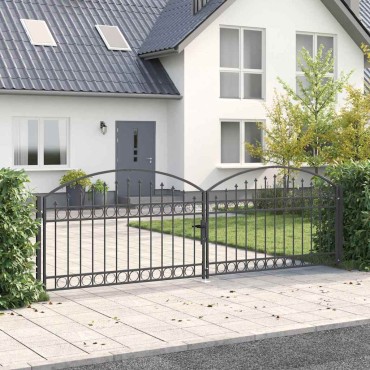 vidaXL Πύλη Φράχτη ASSEN 401 x 175,5 εκ. Ατσάλι Γκρι Κλειδώσιμο