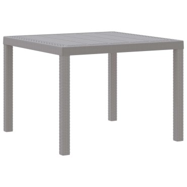 vidaXL Τραπέζι Κήπου Ανοιχτό γκρι 100x100x73cm συνθετικό ρατάν 1 τεμ.
