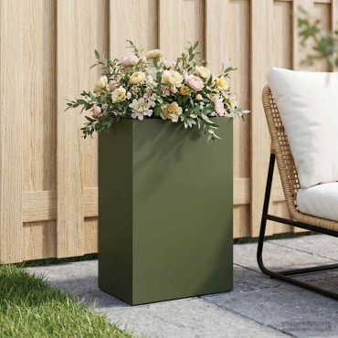 vidaXL Γλάστρα Κήπου Λαδί 40 x 30 x 75 cm Ψυχρής έλασης χάλυβας