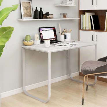 vidaXL Γραφείο Υπολογιστή Λευκό 110x60x73cm από Μοριοσανίδα 1 τεμ.