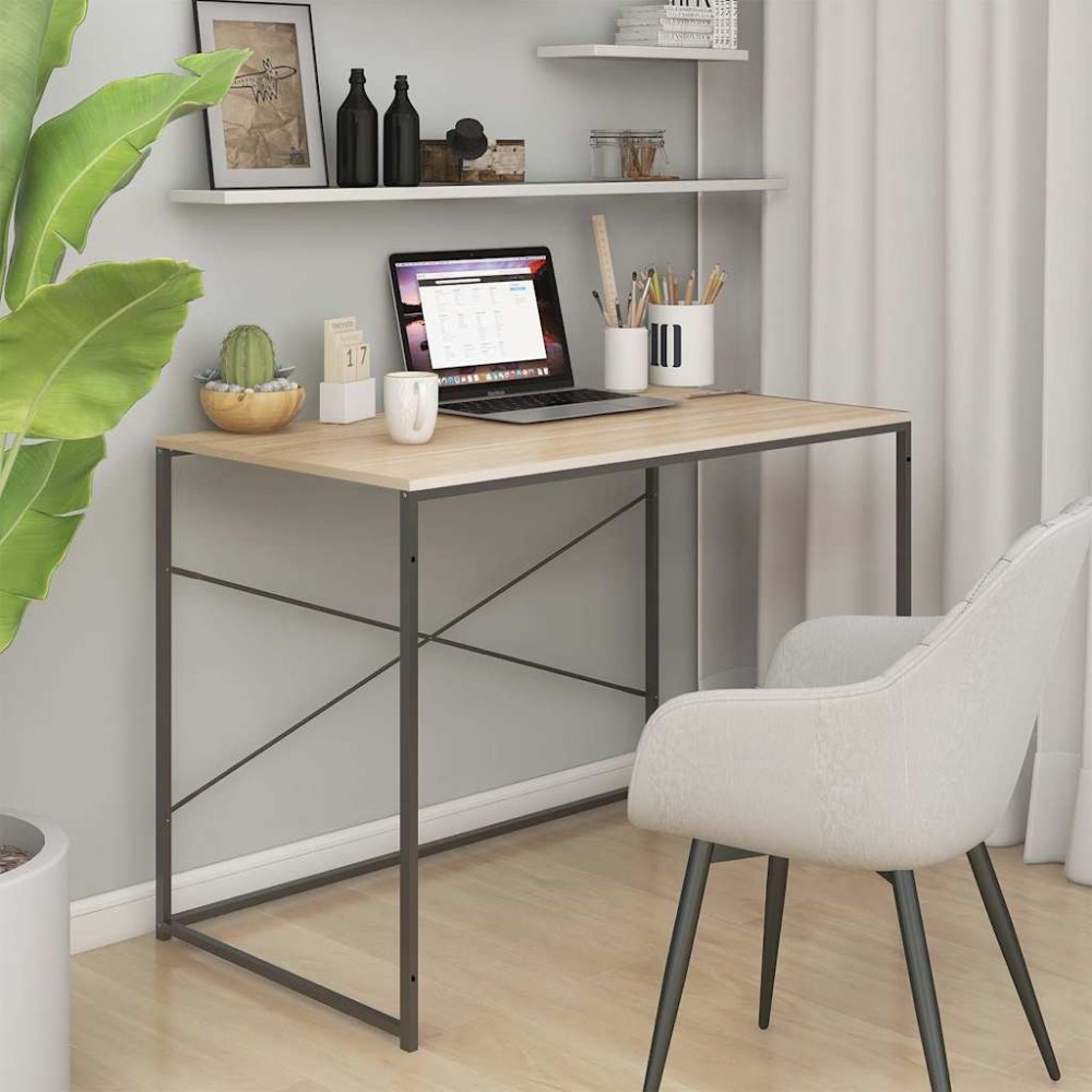 vidaXL Γραφείο Υπολογιστή Μαύρο 110x60x70cm Επεξεργασμένο Ξύλο 1 τεμ.