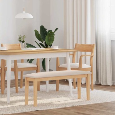 Πάγκος vidaXL μασίφ ξύλο καουτσούκ 110x30x46,5 cm
