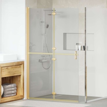 vidaXL Τοίχος Walk-In Ντους Χρυσό 120 x 6,5 x 190 εκ.