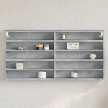 vidaXL Βιτρίνα Γκρι Σκυροδέματος 100x8,5x50cm από Επεξεργασμένο Ξύλο