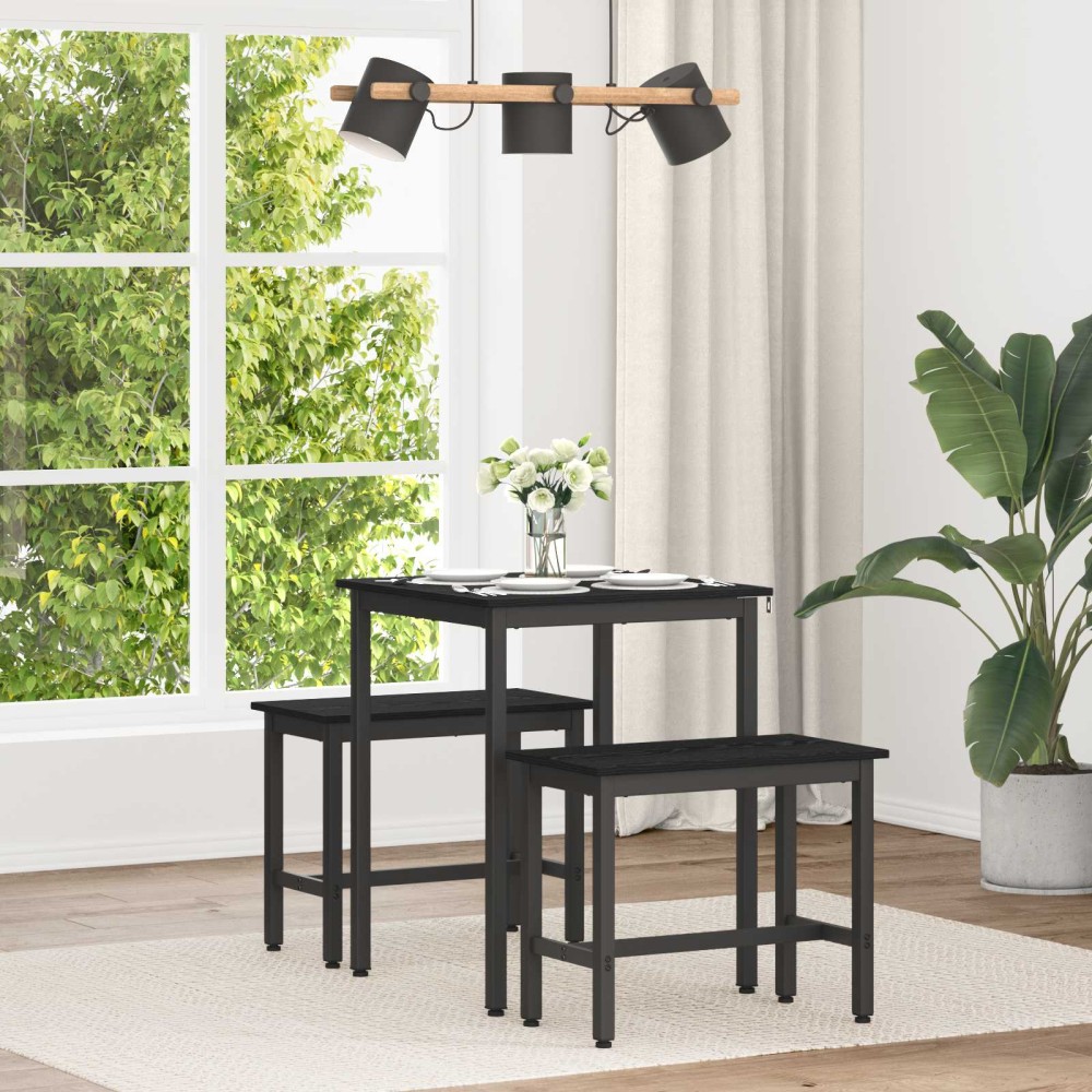 vidaXL Τραπεζαρίες 60x60x75cm Επεξεργασμένο Ξύλο Μαύρη Δρυς