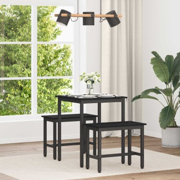 vidaXL Τραπεζαρίες 60x60x75cm Επεξεργασμένο Ξύλο Μαύρη Δρυς