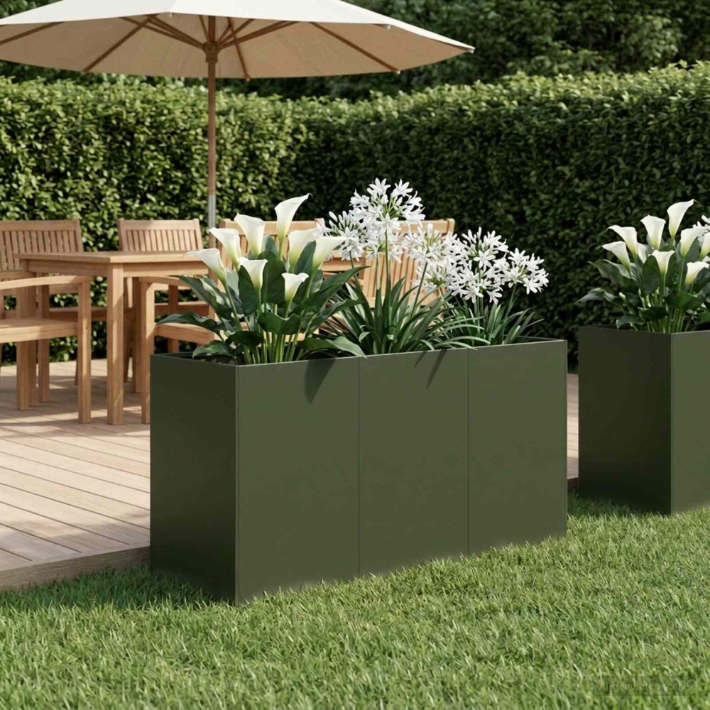 vidaXL Γλάστρα Κήπου Λαδί 120 x 40 x 60 εκ Ψυχρής έλασης χάλυβας