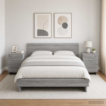 vidaXL Κομοδίνο 2 τεμ. Γκρι Sonoma 33,5x34,5x50 εκ