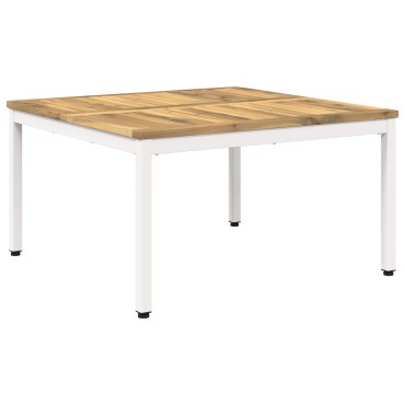 vidaXL Τραπεζάκι σαλονιού Λευκό 80x80,5x45cm Στερεό Ξύλο Ακακίας 1 τεμ.