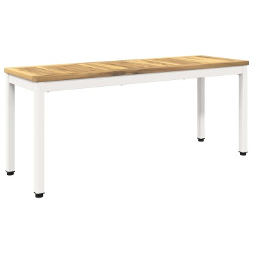 vidaXL Παγκάκι κήπου 108,5x35x45cm Στερεό Ξύλο Ακακίας Λευκό 1 τεμ.