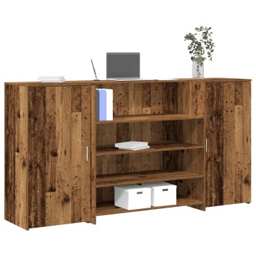 vidaXL Γραφείο υποδοχής Παλιό Ξύλο 200x50x103,5cm Επεξεργασμένο Ξύλο 1 τεμ.