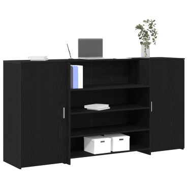 vidaXL Γραφείο Υποδοχής Μαύρη Δρυς 200x50x103,5cm από Τεχνητό Ξύλο 1 τεμ.