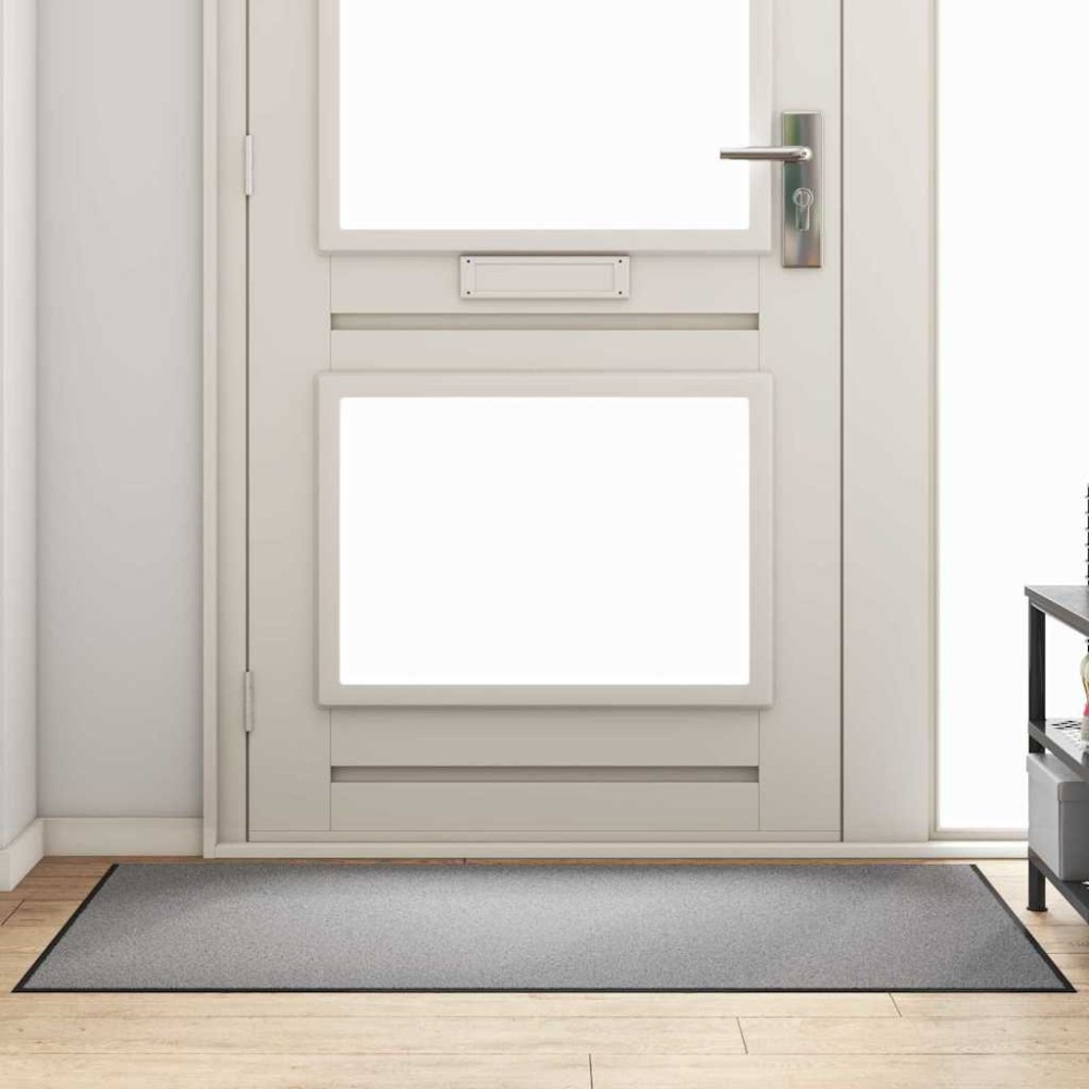 vidaXL Χαλάκι Εξώπορτας Γκρι και Μαύρο 90 x 150 cm 100% Πολυαμίδιο