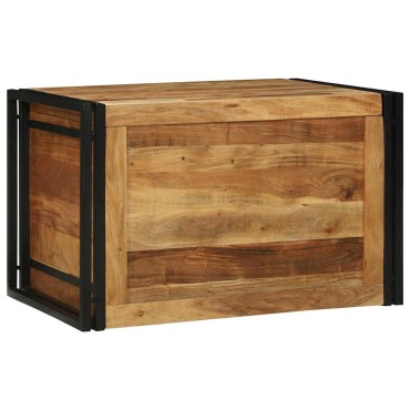vidaXL Κουτί αποθήκευσης Καφέ και Μαύρο 80x50x50cm Ξύλο ακακίας