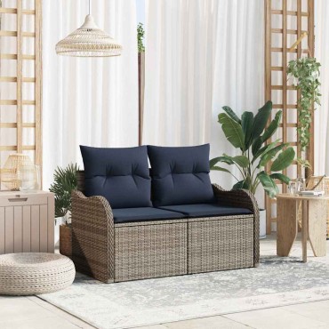 vidaXL Καναπές Κήπου με μαξιλάρι 121x62x69cm συνθετικό ρατάν