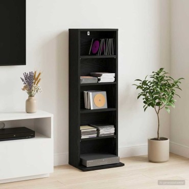 vidaXL Ντουλάπα CD Μαύρη Δρυς 33x23,5x97,5cm Επεξεργασμένο Ξύλο