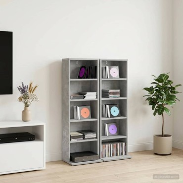vidaXL Ντουλάπα CD 2 τεμ. Γκρι Σκυροδέματος 33x23,5x97,5cm