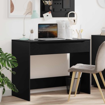 vidaXL Γραφείο Μαύρο 100x50x78cm Μηχανικά επεξεργασμένο ξύλο 1 τεμ.