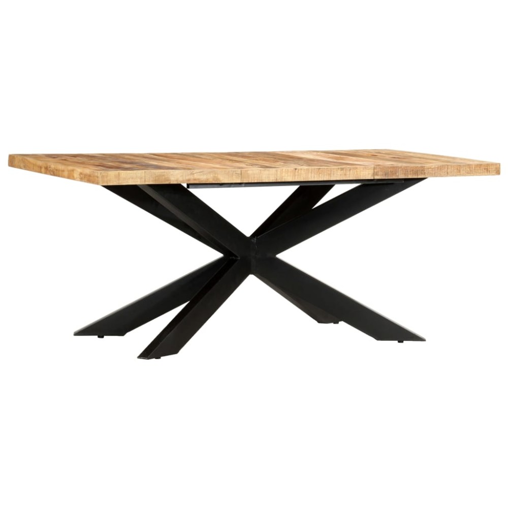 vidaXL Τραπεζαρία 180x90x76cm από Μασίφ Ακατέργαστο Ξύλο Μάνγκο 1 τεμ.