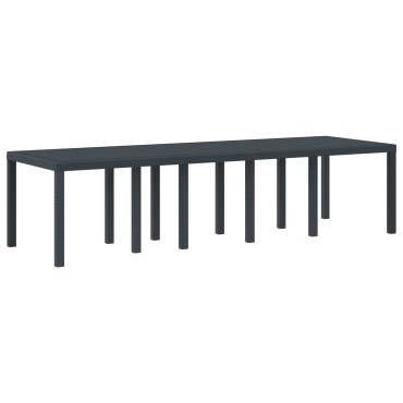 vidaXL Τραπέζι Κήπου Ανθρακί 300x100x73cm συνθετικό ρατάν 1 τεμ.