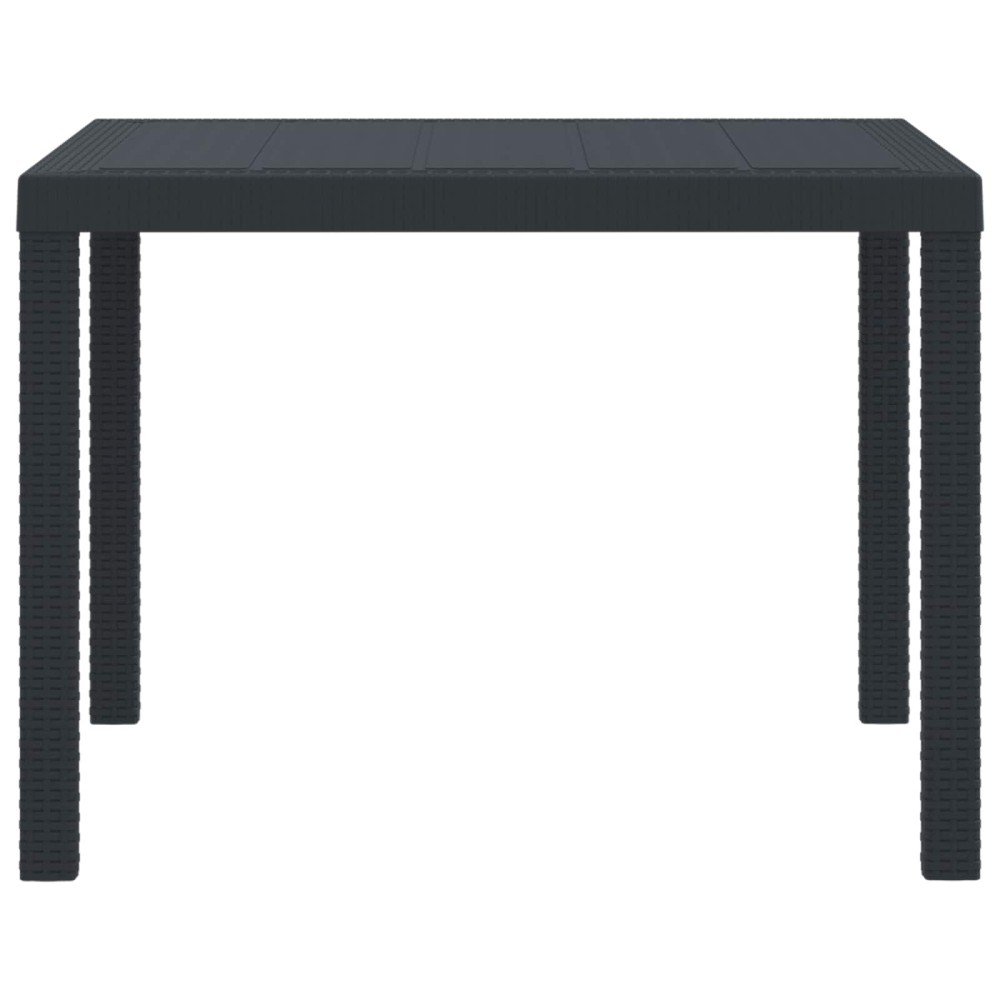 vidaXL Τραπέζι Κήπου Ανθρακί 100x100x73cm συνθετικό ρατάν 1 τεμ.