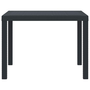 vidaXL Τραπέζι Κήπου Ανθρακί 100x100x73cm συνθετικό ρατάν 1 τεμ.