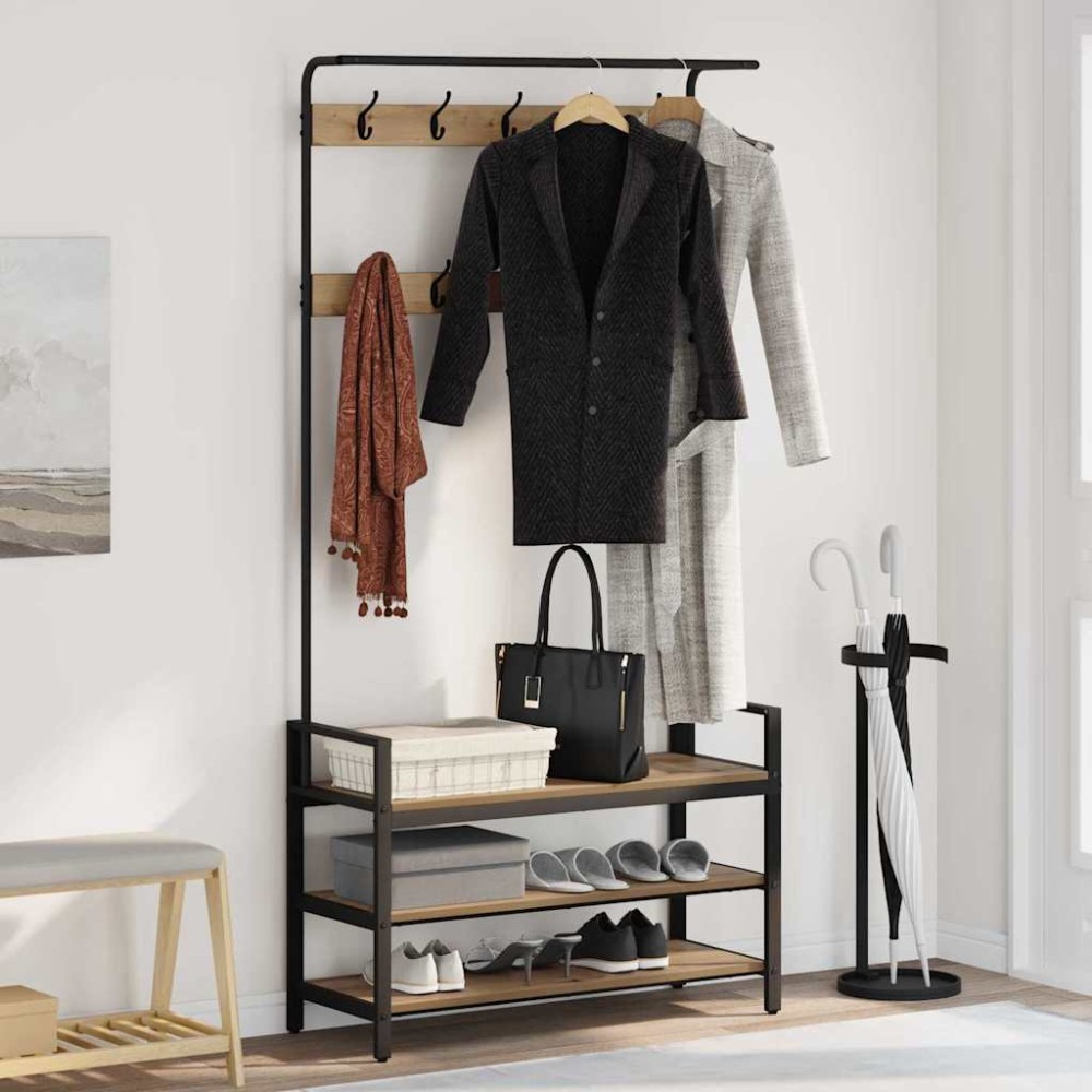 vidaXL Κρεμάστρα Artisan Δρυς 95 x 34 x 184 εκ Επεξεργασμένο ξύλο