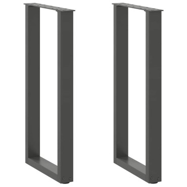 vidaXL Πόδια Κονσόλας 2 τεμ. σε σχήμα U, Ανθρακί 28x(72-73)cm από Ατσάλι